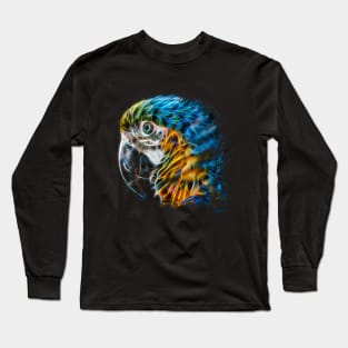 Parrot Colorful Fractal Modern Art Long Sleeve T-Shirt